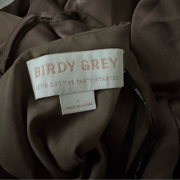 Birdy Grey Lydia Dress in Shiny Satin Mocha Size Small - Picture 13 of 14